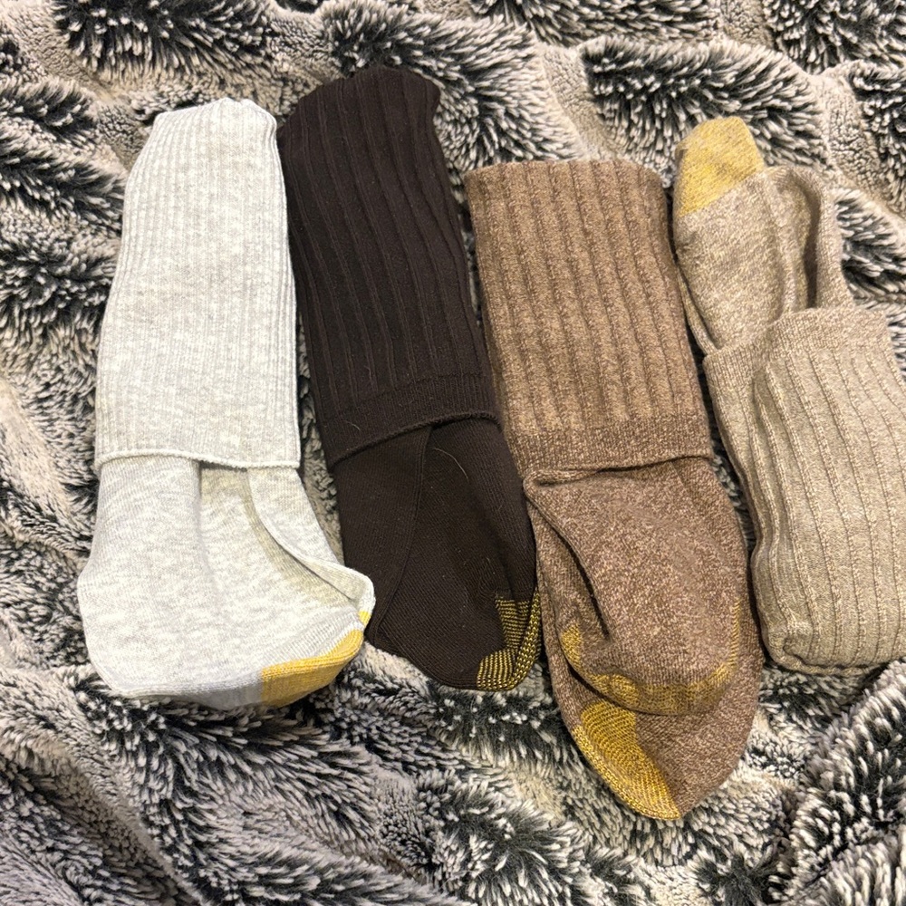 Women’s gold toe Assorted Ribbed Socks - Gray, Black, Brown, Tan NEW
